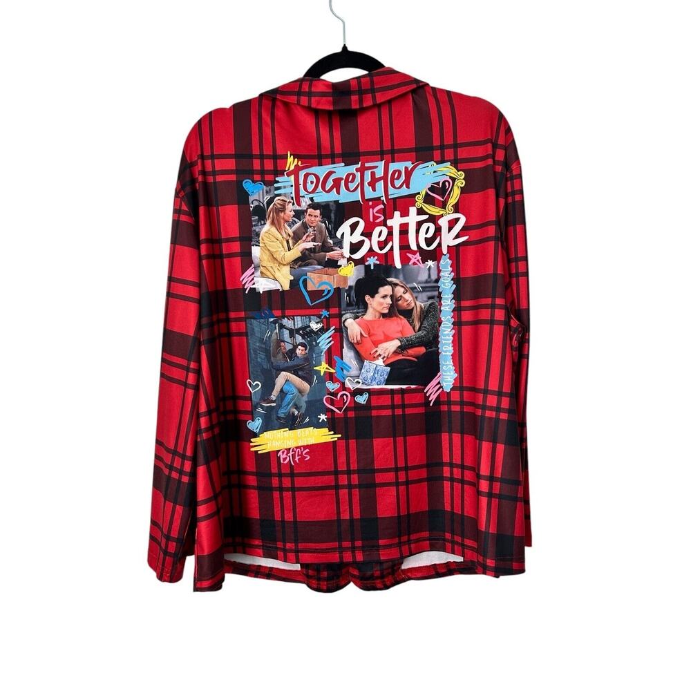 Friends the Television Series Together Is Better Pajama Lounge Set Red Black 0XL - Picture 4 of 16
